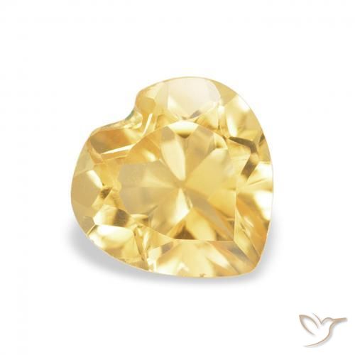 Citrino Amarillo-dorado claro natural de 0.74 ct, Corazón, VVS