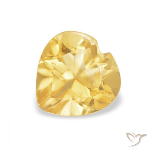 0.75ct Natural Amarillo-dorado claro Citrino, Corazón, VVS