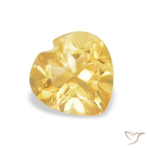 Citrino Amarillo-dorado claro natural de 0.75 ct, Corazón, VVS