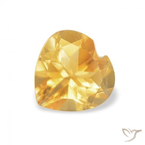 0.73ct Natural Dorado medio Citrino, Corazón, VVS