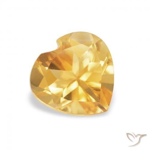 Citrino Dorado medio natural de 0.73 ct, Corazón, VVS