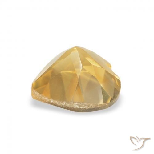 Citrino Dorado medio natural de 0.73 ct, Corazón, VVS