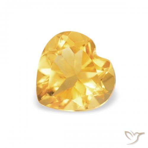 0.44ct Natural Dorado de calidad Citrino, Corazón, VVS
