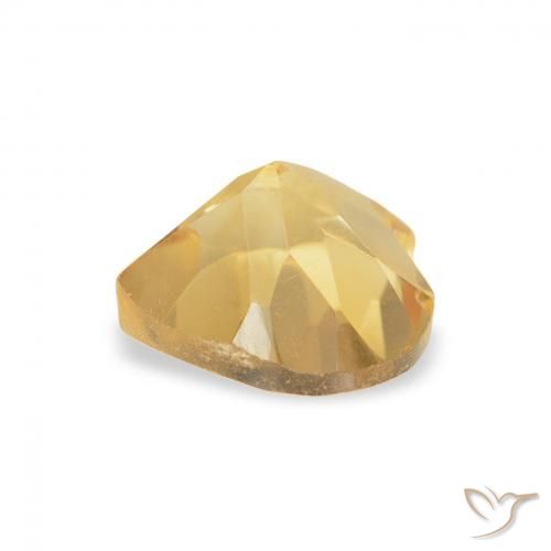 Citrino Dorado medio natural de 0.73 ct, Corazón, VVS