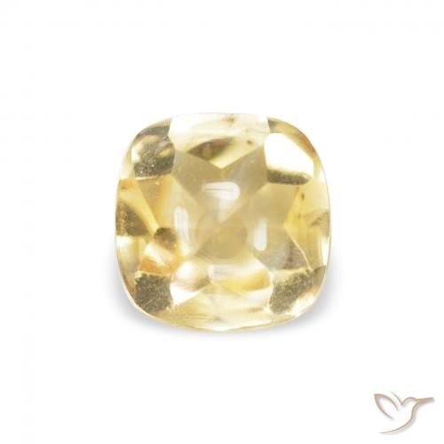 Citrino Dorado natural de 0.59 ct, Forma Cojín, Transparente