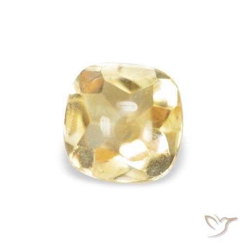 Citrino Dorado natural de 0.59 ct, Forma Cojín, Transparente