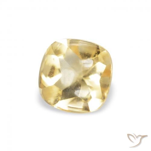 Citrino Dorado natural de 0.57 ct, Forma Cojín, Transparente