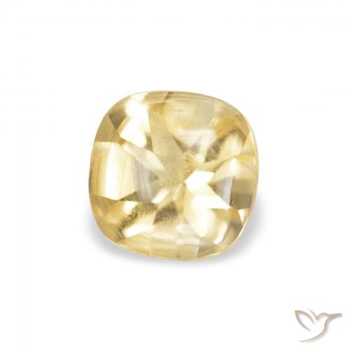Citrino Dorado natural de 0.51 ct, Forma Cojín, Transparente