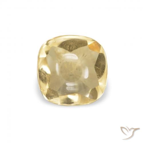 0.56ct Natural Dorado Citrino, Forma Cojín, Transparente