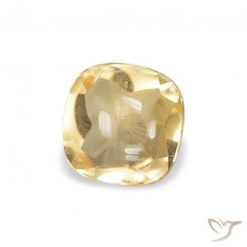 Citrino Dorado natural de 0.56 ct, Forma Cojín, Transparente