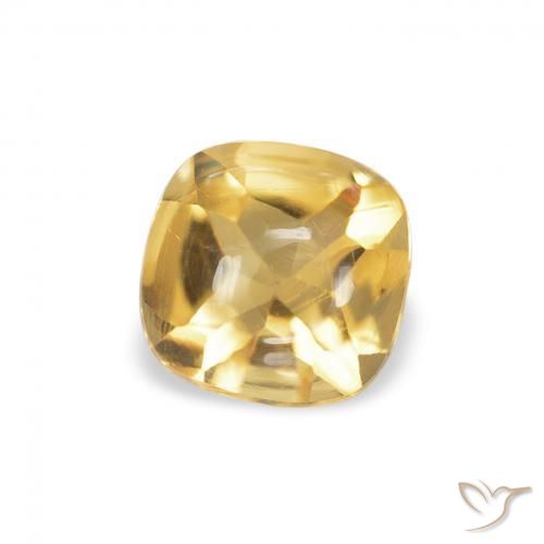 Citrino Dorado natural de 0.57 ct, Forma Cojín, Transparente