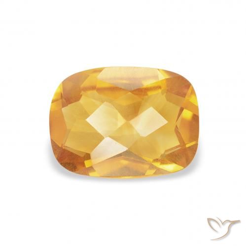 1.18ct Natural Naranja medio Citrino, Forma Cojín, VS
