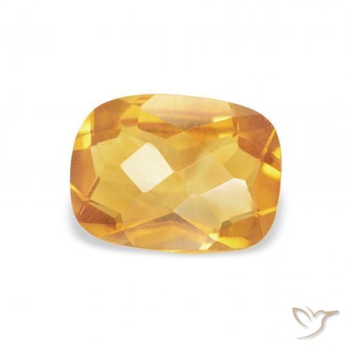 Citrino Naranja medio natural de 1.18 ct, Forma Cojín, VS