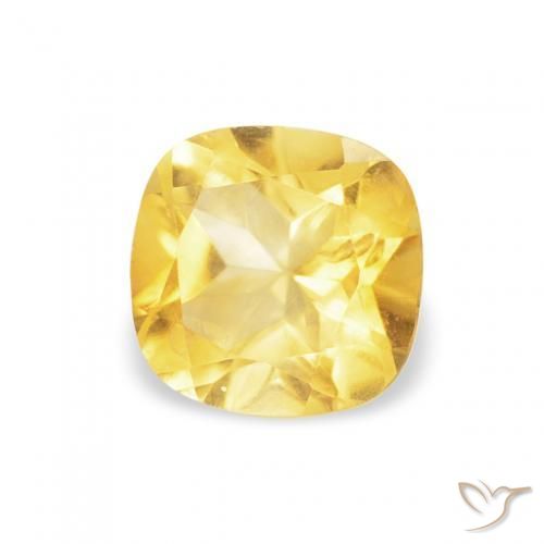 Citrino Amarillo toscana natural de 0.50 ct, Forma Cojín, VS