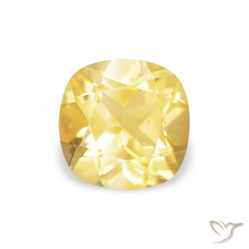 0.46ct Natural Amarillo medio Citrino, Forma Cojín, VS