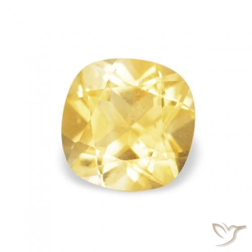 Citrino Amarillo medio natural de 0.46 ct, Forma Cojín, VS
