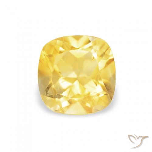 0.51ct Natural Amarillo toscana Citrino, Forma Cojín, VS