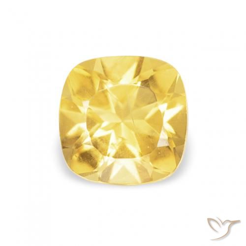 0.50ct Natural Amarillo medio Citrino, Forma Cojín, VS