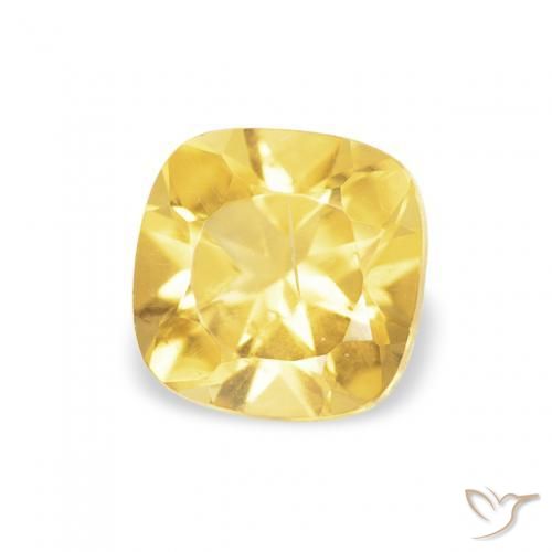 Citrino Amarillo medio natural de 0.50 ct, Forma Cojín, VS