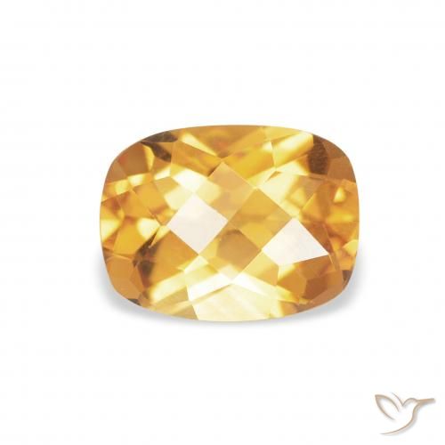 Citrino Medium Light Orange-Gold natural de 1.29 ct, Forma Cojín, VVS