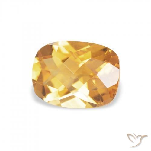 Citrino Medium Light Orange-Gold natural de 1.29 ct, Forma Cojín, VVS