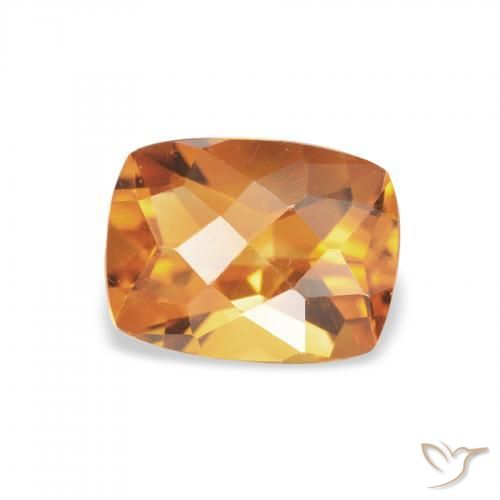 Citrino Dorado naranja intenso natural de 1.49 ct, Forma Cojín, VVS