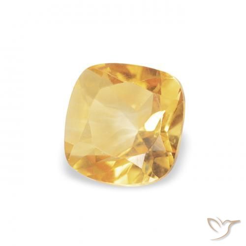 Citrino Dorado natural de 0.51 ct, Forma Cojín, VVS