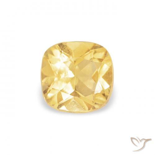Citrino Amarillo medio natural de 0.40 ct, Forma Cojín, VVS