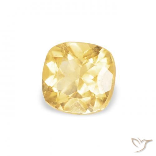 Citrino Amarillo medio natural de 0.40 ct, Forma Cojín, VVS