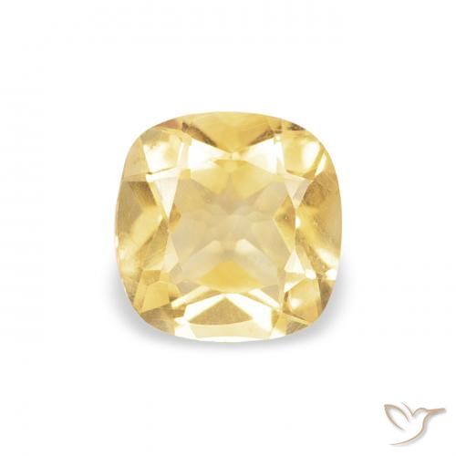 Citrino Dorado medio natural de 0.47 ct, Forma Cojín, VVS