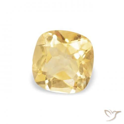 Citrino Dorado medio natural de 0.47 ct, Forma Cojín, VVS