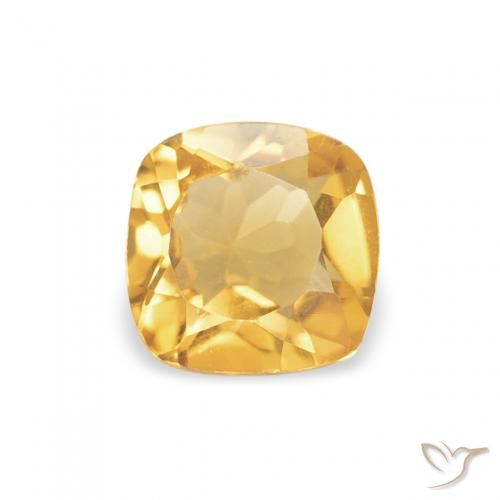 Citrino Dorado medio natural de 0.40 ct, Forma Cojín, VVS