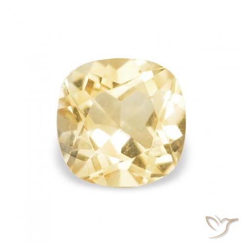 0.55ct Natural Amarillo claro Citrino, Forma Cojín, VVS