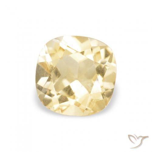 Citrino Amarillo claro natural de 0.55 ct, Forma Cojín, VVS