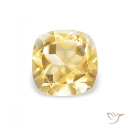 0.51ct Natural Dorado Citrino, Forma Cojín, VVS