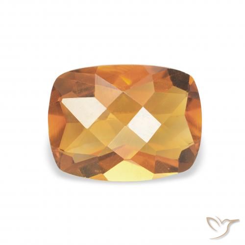 1.16ct Natural Naranja oscuro Citrino, Forma Cojín, VVS