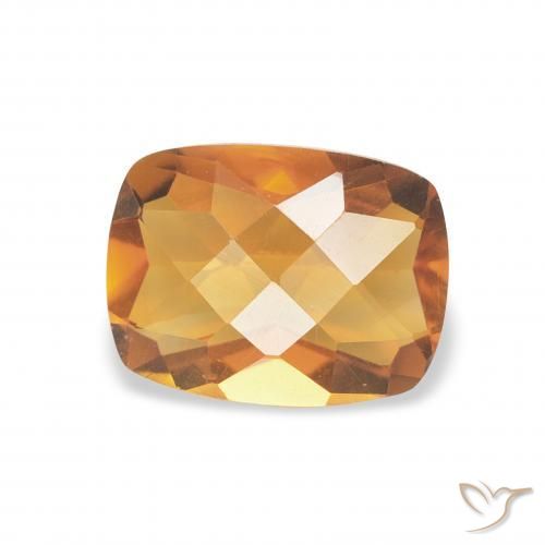 Citrino Naranja oscuro natural de 1.16 ct, Forma Cojín, VVS