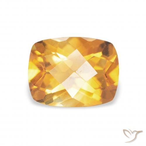 Citrino Dorado naranja natural de 1.35 ct, Forma Cojín, VVS