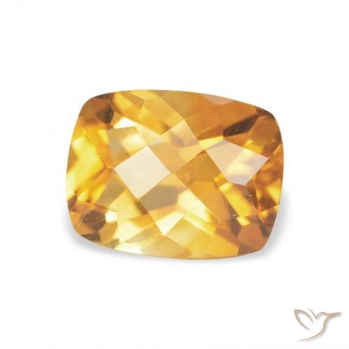 Citrino Dorado naranja natural de 1.35 ct, Forma Cojín, VVS