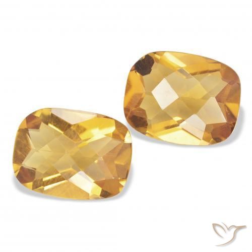 Gemas de Citrino Medium Light-Golden natural de 2.00 ct, Forma Cojín, VVS-VS
