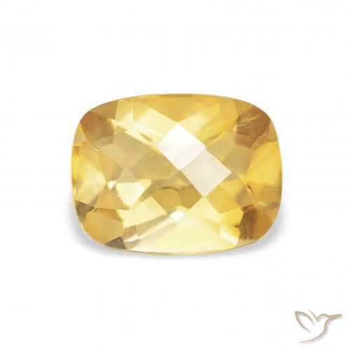 1.16ct Natural Dorado medio Citrino, Forma Cojín, VVS-VS