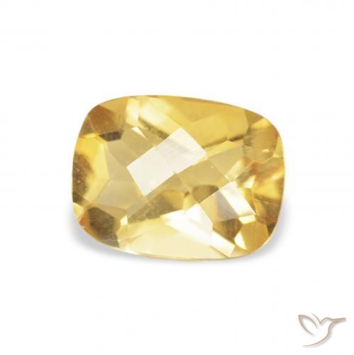 Citrino Dorado medio natural de 1.16 ct, Forma Cojín, VVS-VS