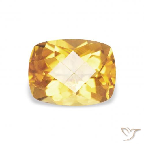 1.43ct Natural Medium Light-Golden Citrino, Forma Cojín, VS