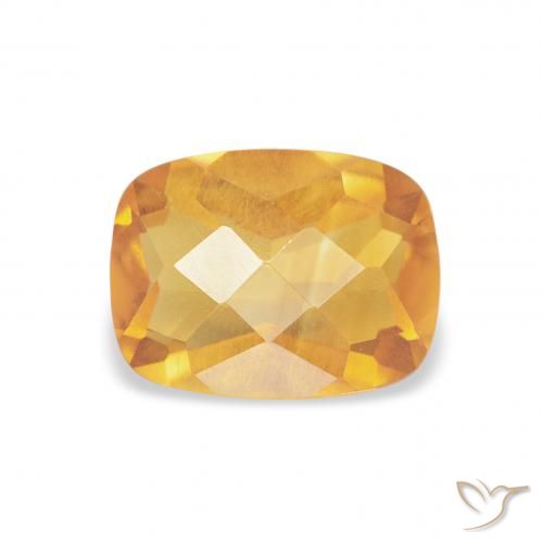 1.20ct Natural Dorado oscuro Citrino, Forma Cojín, VS