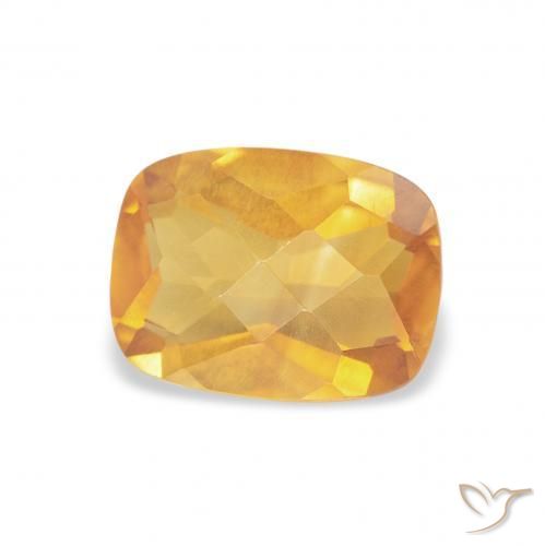Citrino Dorado oscuro natural de 1.20 ct, Forma Cojín, VS