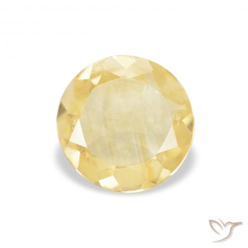 0.73ct Natural Amarillo claro Citrino, Redondo, VVS
