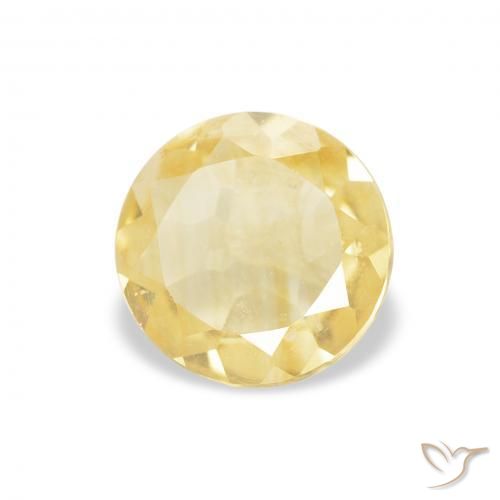 Citrino Amarillo claro natural de 0.73 ct, Redondo, VVS