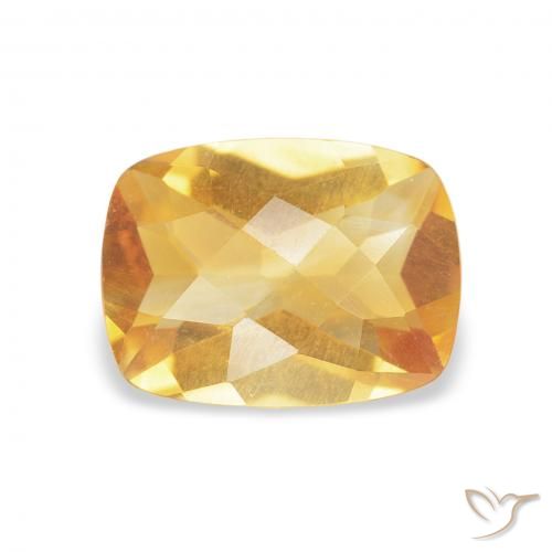 1.07ct Natural Medium Light-Golden Citrino, Forma Cojín, VVS-VS