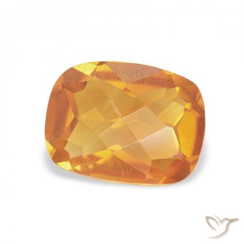 Citrino Dorado naranja natural de 1.20 ct, Forma Cojín, VVS-VS