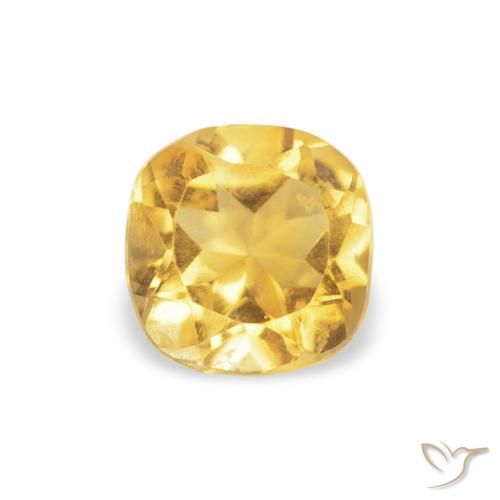 0.44ct Natural Dorado Citrino, Forma Cojín, VVS-VS